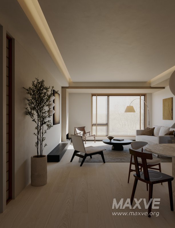 Wabi-sabi living and dining room - Image 11