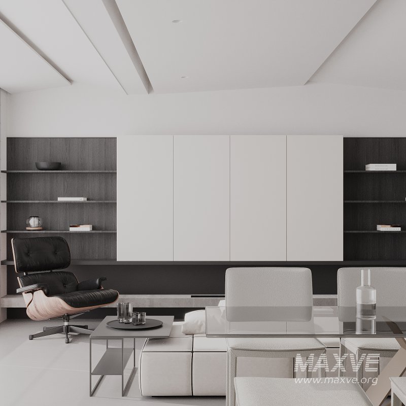 Modern minimalist living room dining room - Image 3