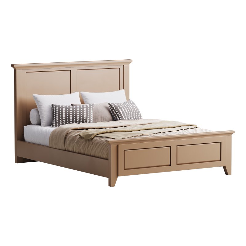 Solid Wood Panel Bed - Image 2