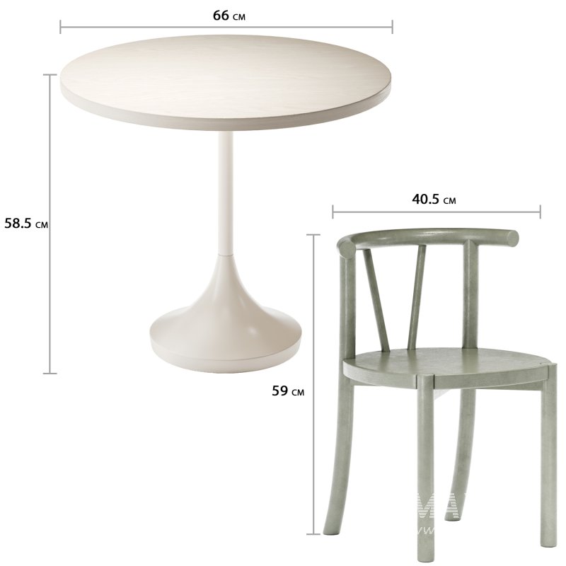 Crate & Barrel Emme Whitewashed Round Table and Classic Chair for Kids - Image 4