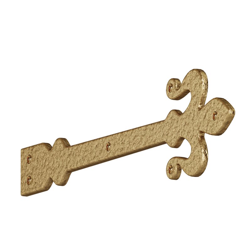 Wrought Iron Dummy Door Hinge Fleur De Lis 16″ Hinges - Image 9