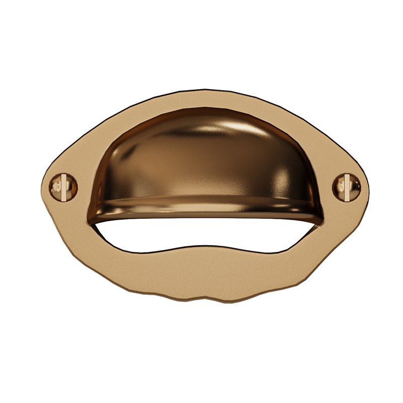 Cabinet or Drawer Bin Pull Black Iron Cup - Image 9