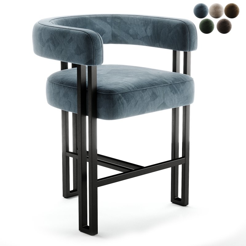 Mekah Upholstered Counter Stool with Metal Frame - Image 6