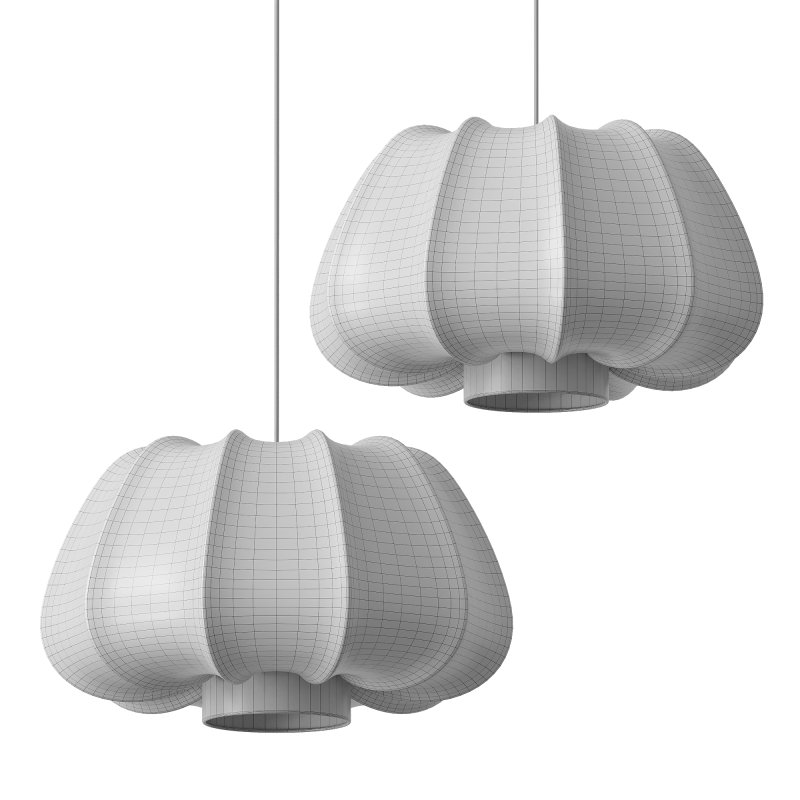 Traditional Japanese Fabric Pendant Light - Image 6