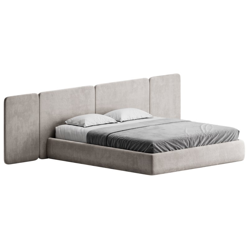 Natural Finish Fabric Pallet Bed Frame with Sponge Fill for Bedroom Comfort - Image 9