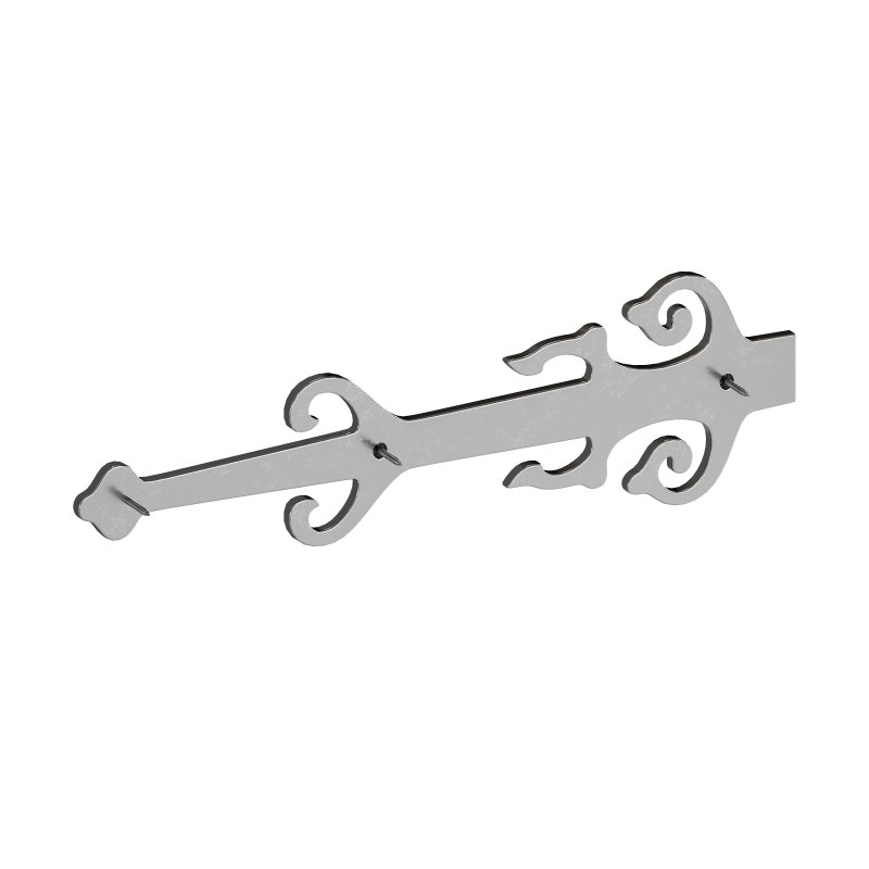 Black Wrought Iron Garage Door Decorative Hardware Poseidon Trident Design 12 in Rust Resistant Dummy Strap Hinge with Mounting Hardware - Image 13