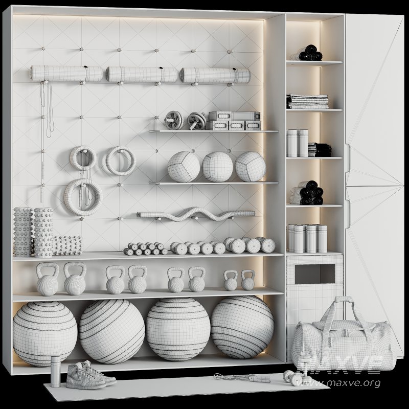 A Rack with gym equipment 02 - Image 5