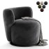 SM Living Couture Sierra Black Swivel Armchair - Thumbnail 4
