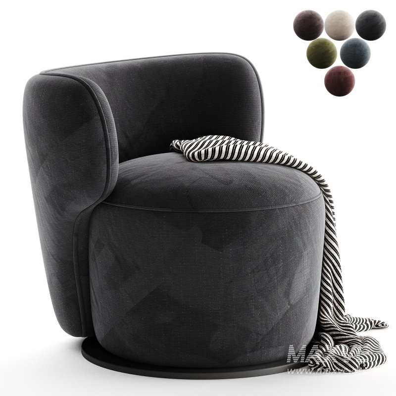 SM Living Couture Sierra Black Swivel Armchair - Image 4