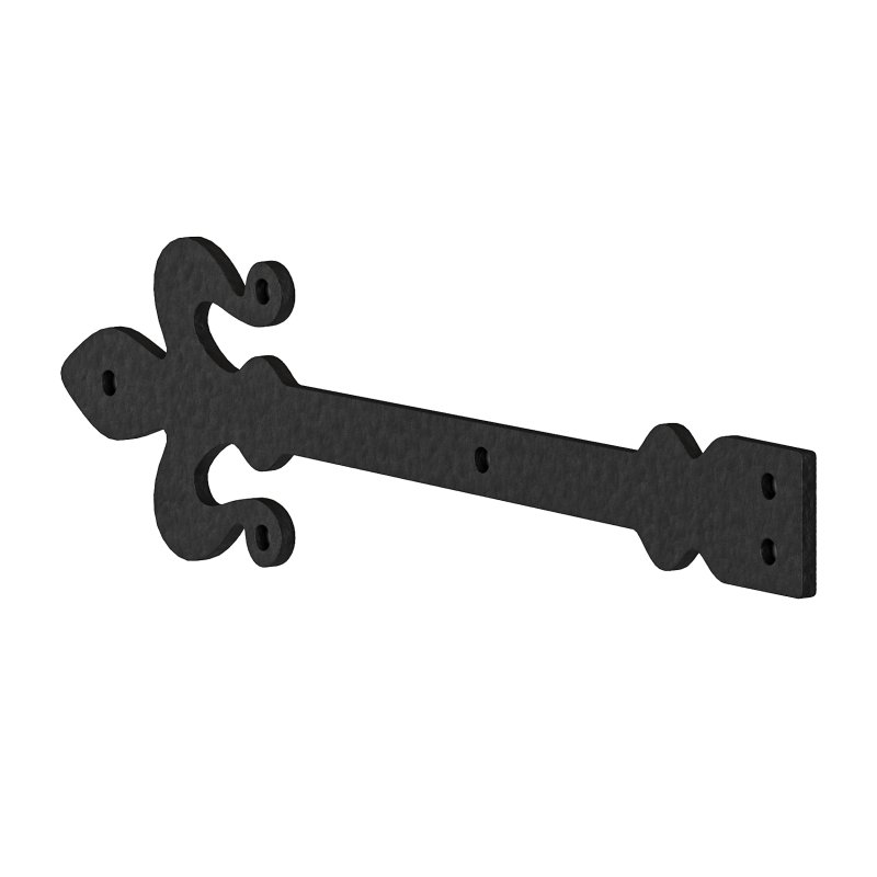 Wrought Iron Dummy Door Hinge Fleur De Lis 16″ Hinges - Image 8