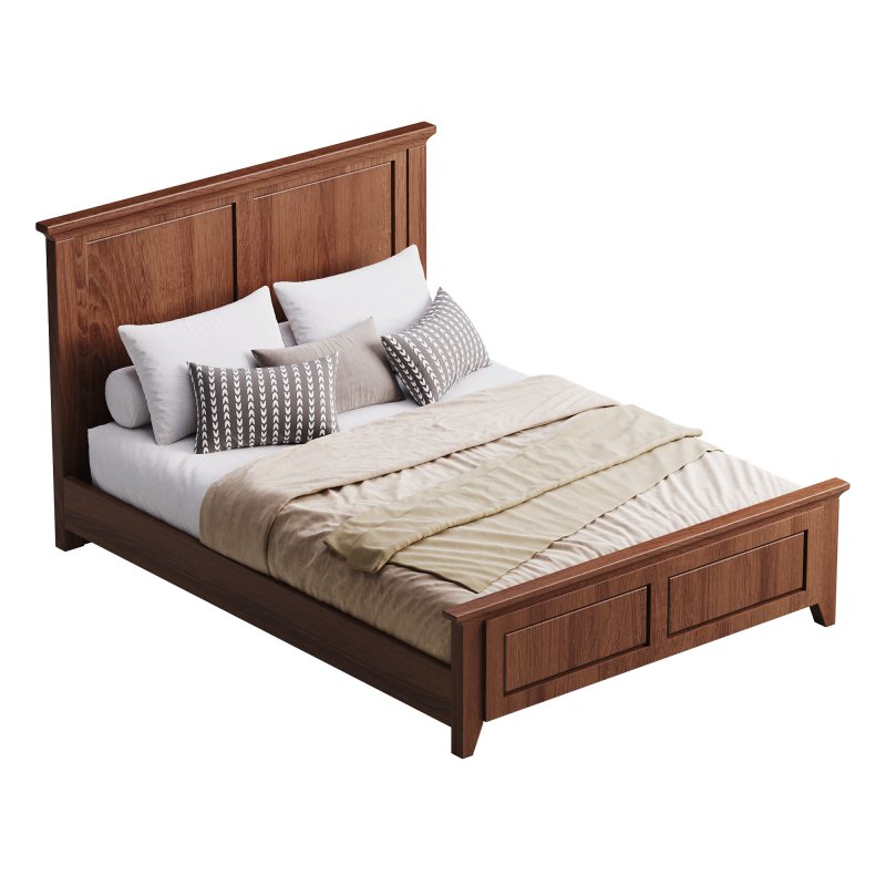 Solid Wood Panel Bed - Image 5