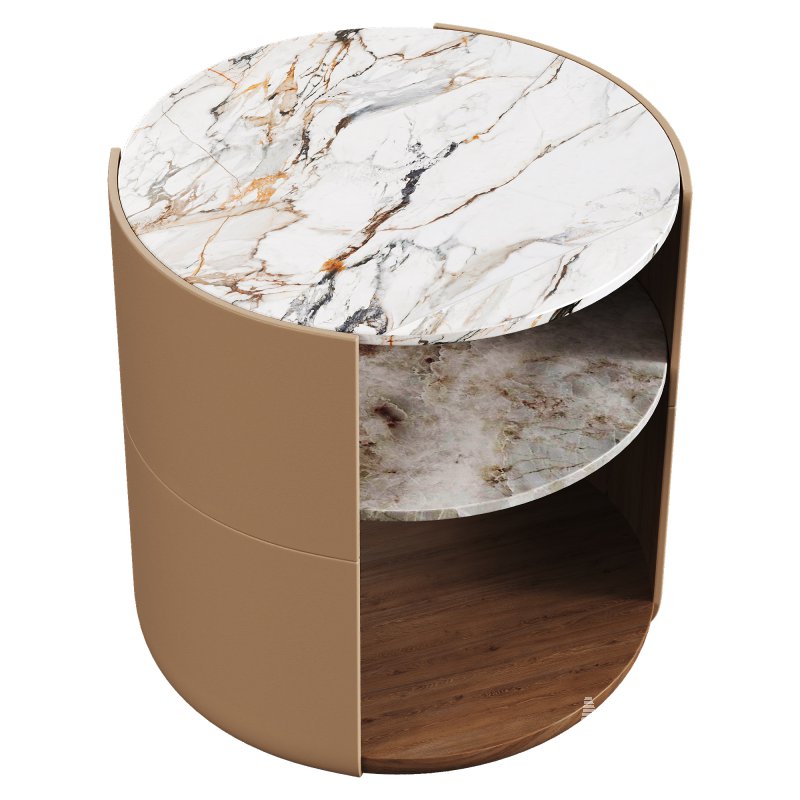 Round Marble Nightstand - Image 3