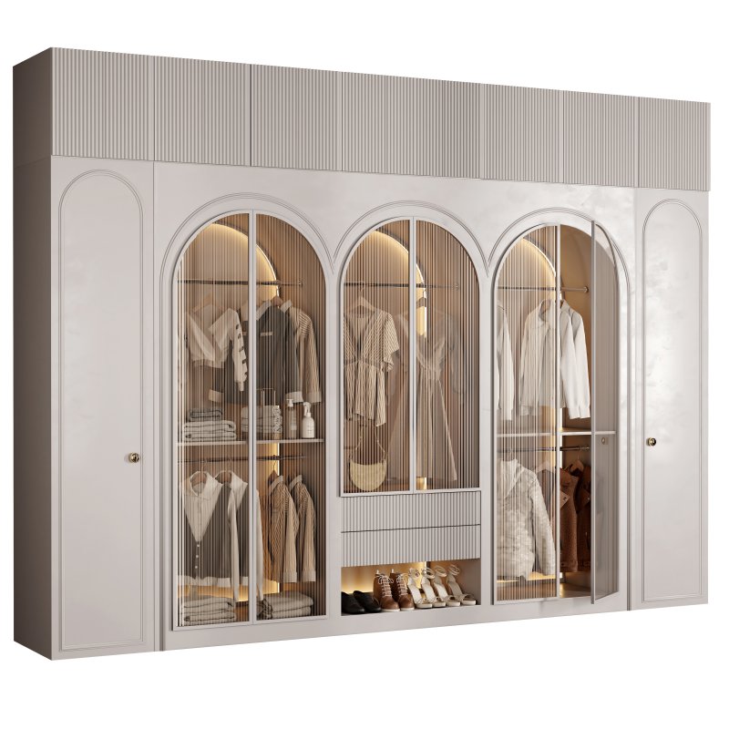 Bedroom wardrobe with glass door 1 - Image 4