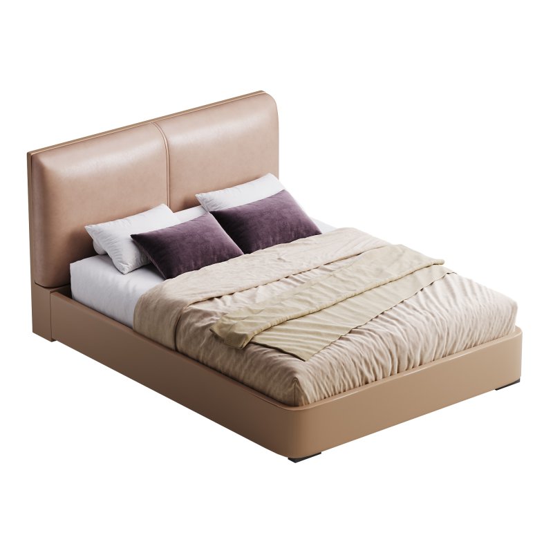 Rectangle Solid Color Storage Panel Bed - Image 6