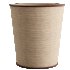 Pigeon and Poodle Hanford Natural Woven Raffia Saddle Leather Oval Waste Basket - Thumbnail 1