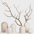 Minimalist Ceramic Vases with Rustic Mossy Branches - Thumbnail 1