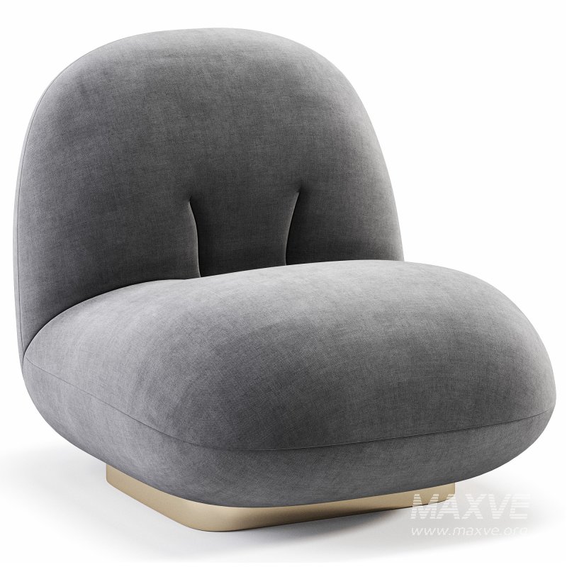 Back Modern Armless Chair with Brass - Image 5