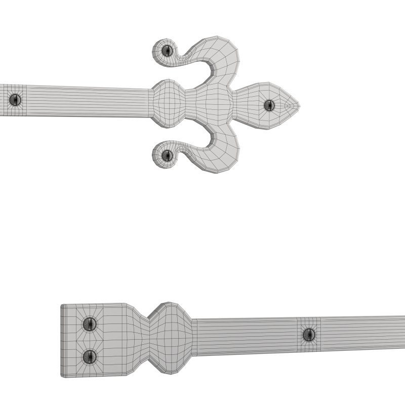 Wrought Iron Dummy Door Hinge Fleur De Lis 16″ Hinges - Image 14