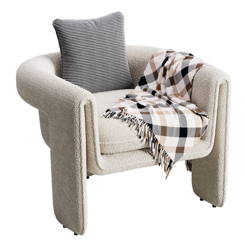 Sculptural Upholstered Lounge Chair - Image 3