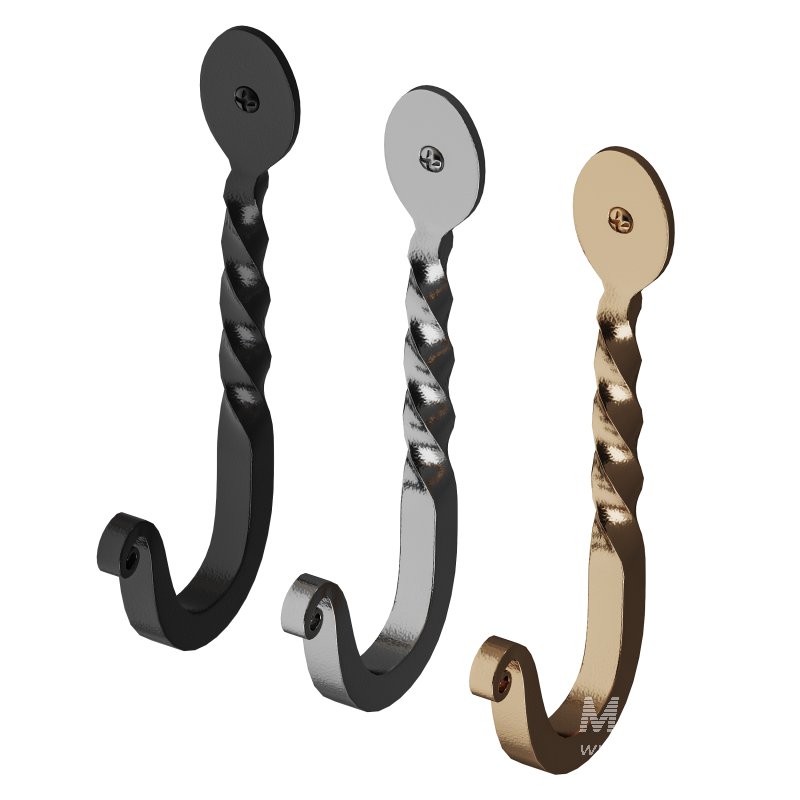 Wrought Iron Twisted Hooks 4.5″ Wall Mount Hanger Hooks - Image 12