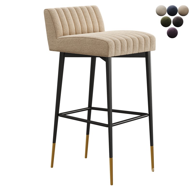 Liang Eimil Coltrane Bar Stool with Boucle Sand Fabric - Image 6