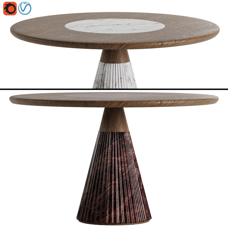 Marilyn Круглый стол из мрамора и ясеня Morelato - Image 3