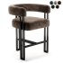 Mekah Upholstered Counter Stool with Metal Frame - Thumbnail 4