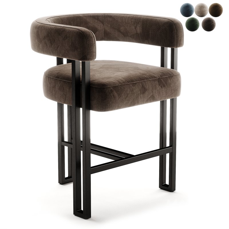 Mekah Upholstered Counter Stool with Metal Frame - Image 4