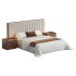 Walvia Gray Velvet Luxury Wide Headboard Bed - Thumbnail 5