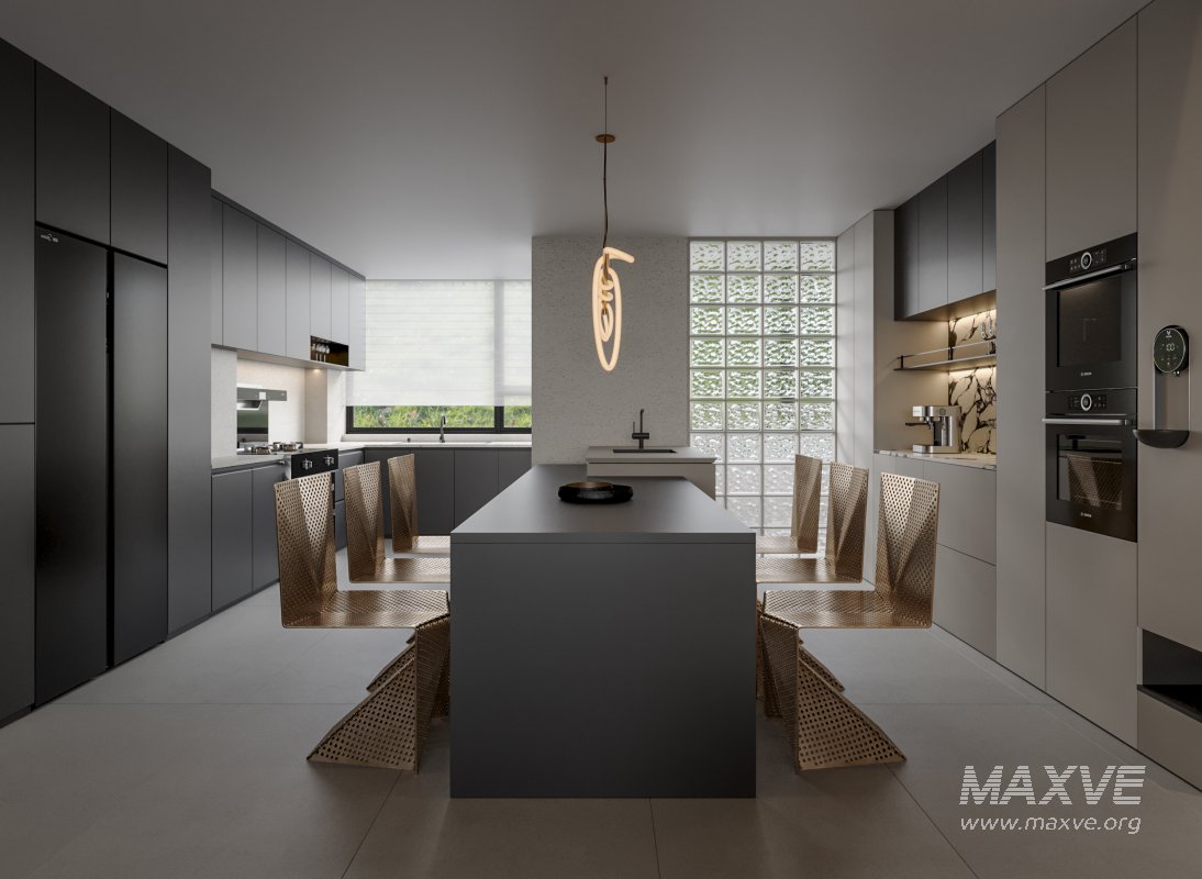 Modern living room dining room kitchen - Image 1