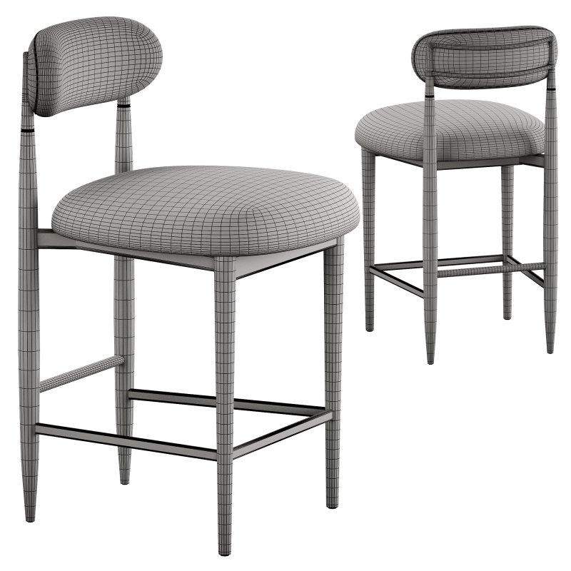4 Piece Boucle Upholstered Counter Stool - Image 6
