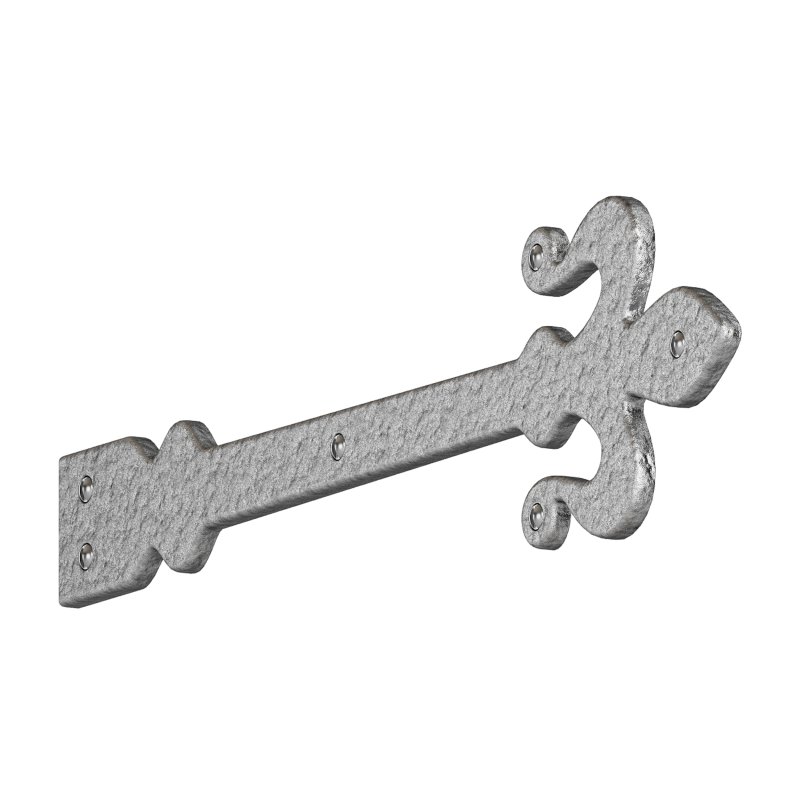 Wrought Iron Dummy Door Hinge Fleur De Lis 16″ Hinges - Image 7