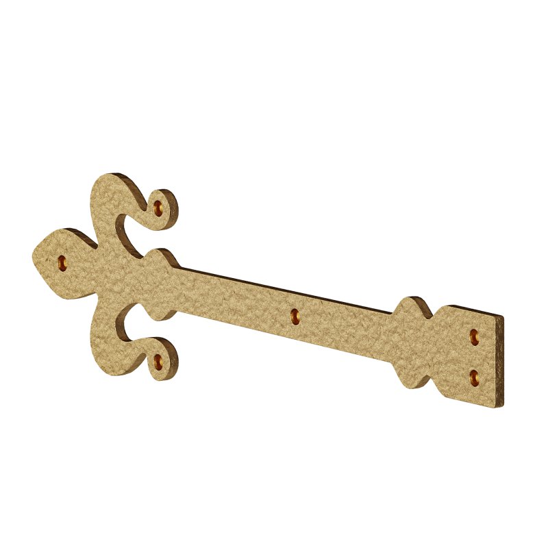 Wrought Iron Dummy Door Hinge Fleur De Lis 16″ Hinges - Image 6