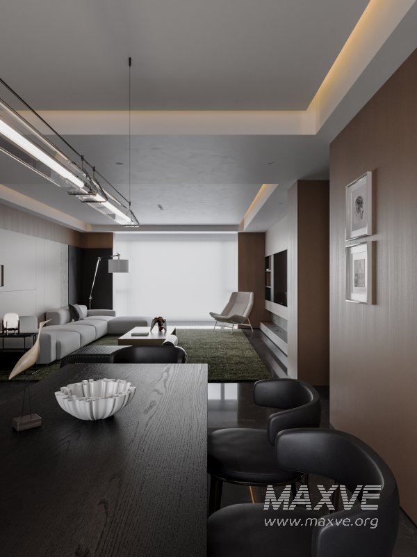 Modern living room dining room scene - Image 6