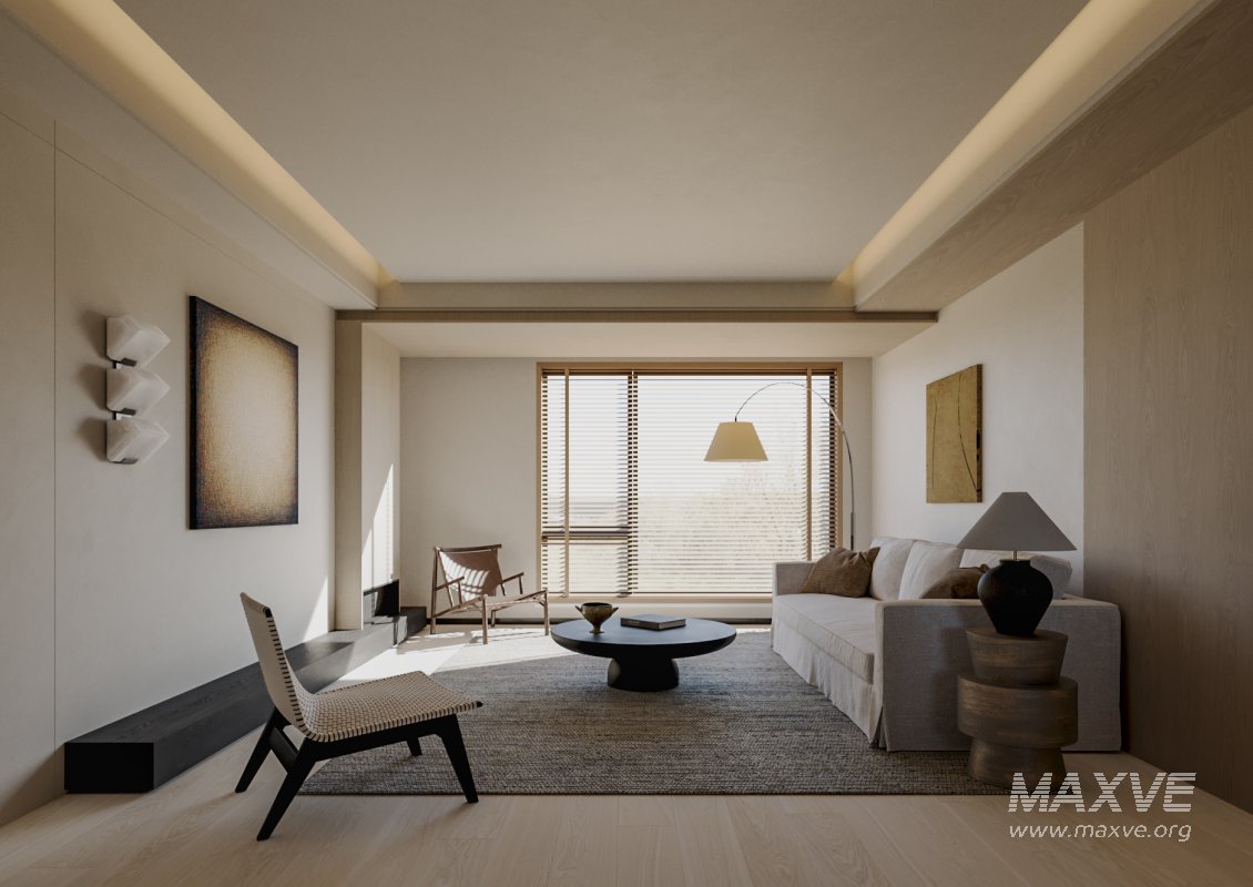 Wabi-sabi living and dining room - Image 1