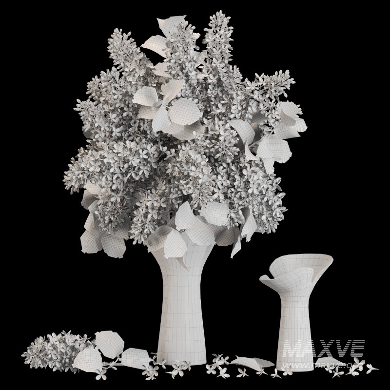 White Lilac in a Metallic Vase - Image 4