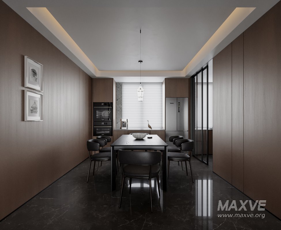 Modern living room dining room scene - Image 2