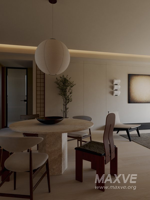 Wabi-sabi living and dining room - Image 10