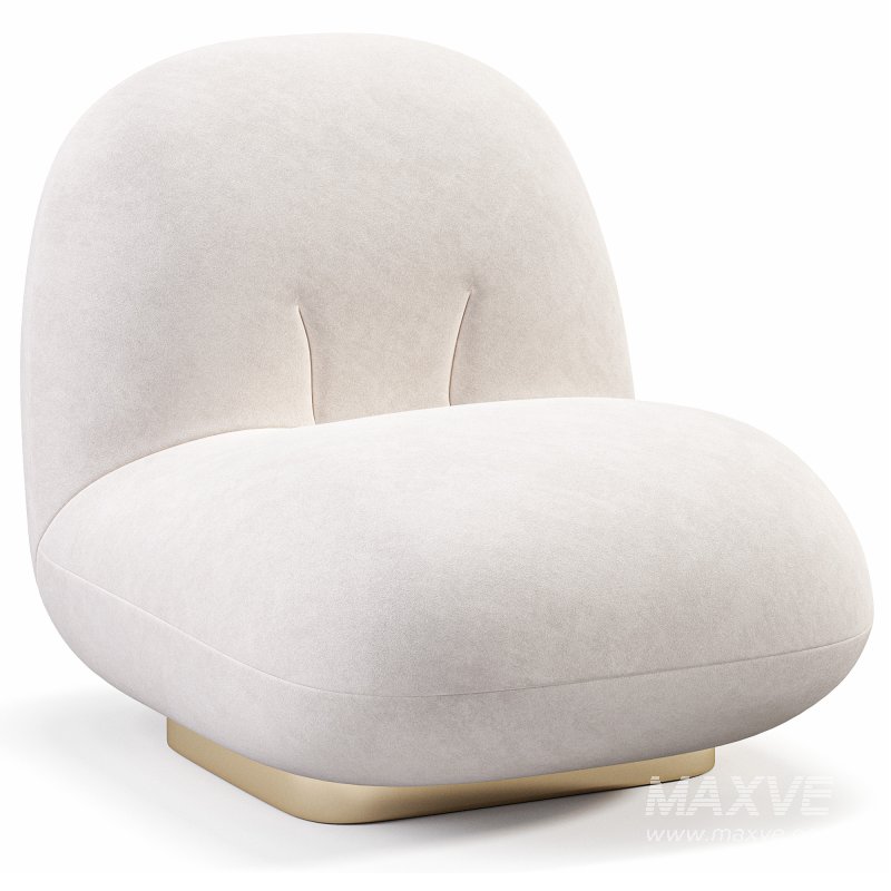 Back Modern Armless Chair with Brass - Image 2