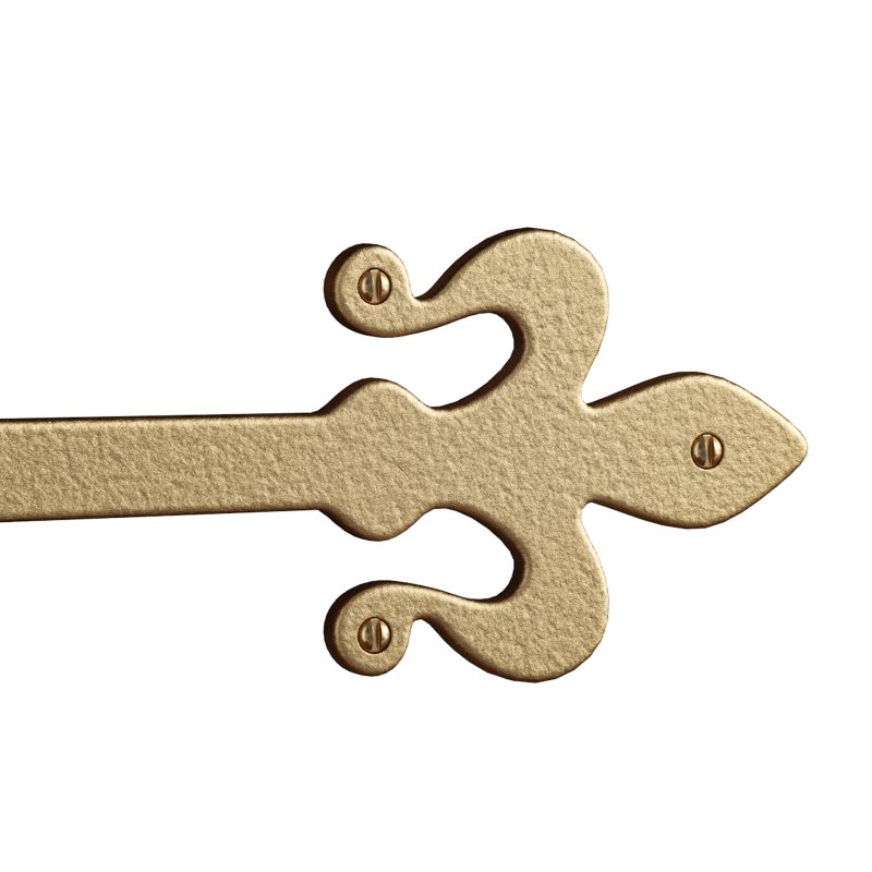 Wrought Iron Dummy Door Hinge Fleur De Lis 16″ Hinges - Image 11