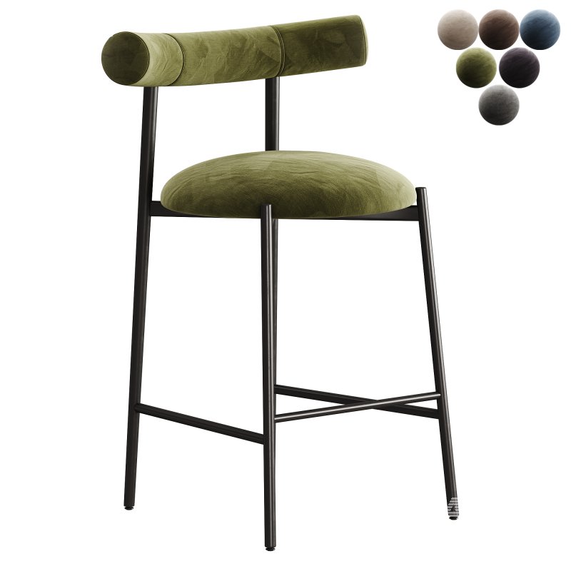 Chairs More Pampa SG 65 Low Green & Black Stool by Studio Pastina - Image 1