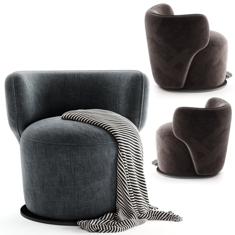 SM Living Couture Sierra Black Swivel Armchair - Image 3
