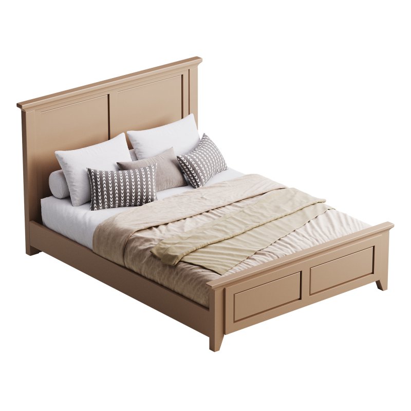 Solid Wood Panel Bed - Image 7