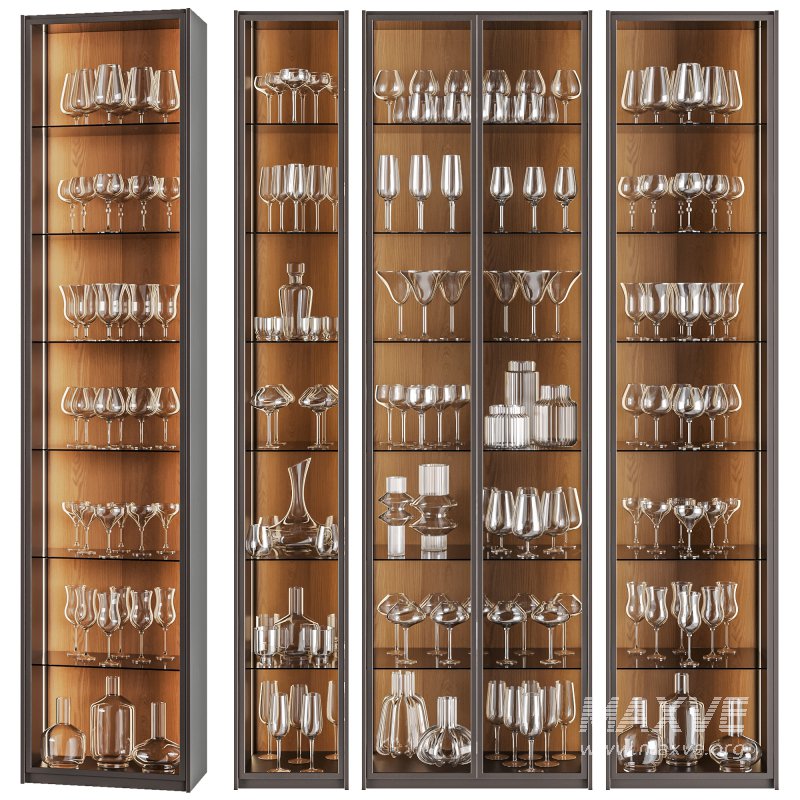 Luxury Glassware Cabinet Set 01 - Image 1