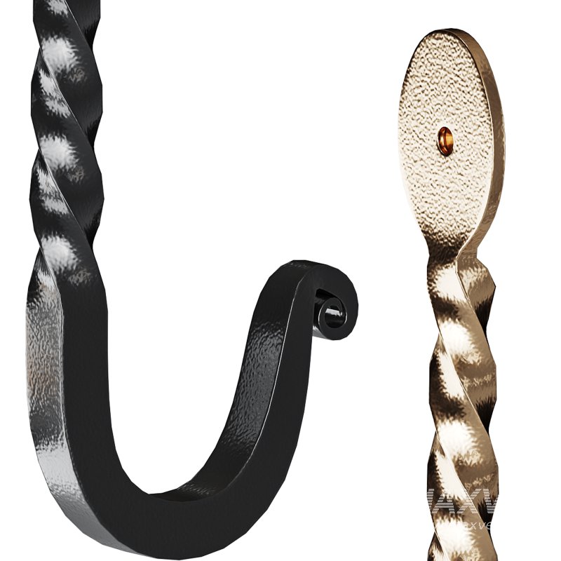 Wrought Iron Twisted Hooks 4.5″ Wall Mount Hanger Hooks - Image 13