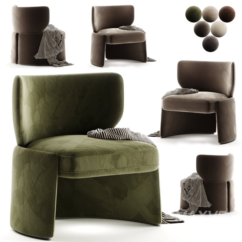 Emilia Gray fabric Lounge Chair - Image 4