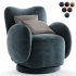 Libra Interiors Bingham Swivel Chair Dark Green Velvet - Thumbnail 6