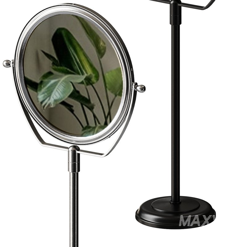 Table Makeup Mirror Chrome Brass Swivel Magnifying Two Sided - Image 13