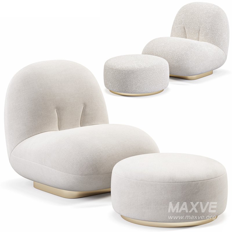 Back Modern Armless Chair with Brass - Image 3