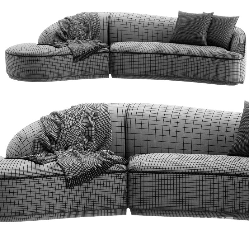 Reya Curved Sectional Sofa Lounge - Image 4